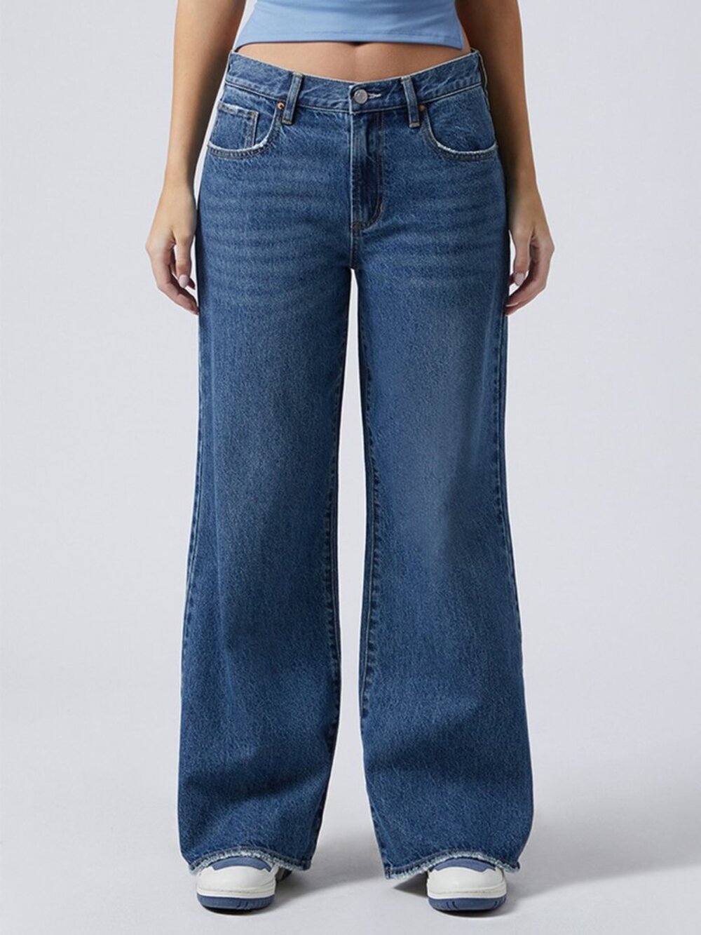 PacSun Lena Low Rise Baggy Jeans Size 26 Wide Leg Y2K Medium Wash Streetwear - Picture 2 of 8